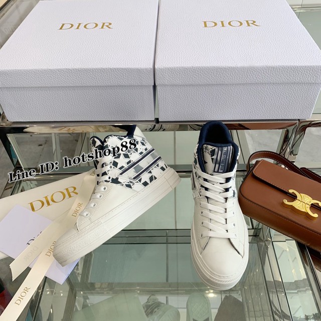 Dior迪奧大爆款21FW高幫款板鞋女士休閒鞋 dx2225